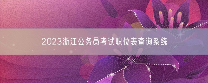 2023浙江公务员考试职位表查询系统